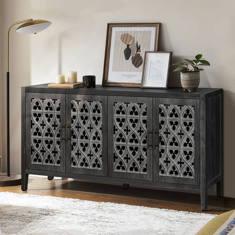 Hollow Carved Buffet Storage Cabinet Sideboard Cupboard Console Table