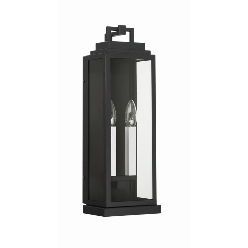 Aspen 2 Light Matte Black Outdoor Sconce - 6.5"W x 19"H x 5.25"D