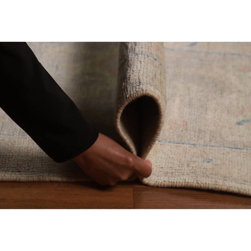 Vegetable Dye Oushak Turkish Rug Handmade Wool Carpet - 9'3"x 12'5"