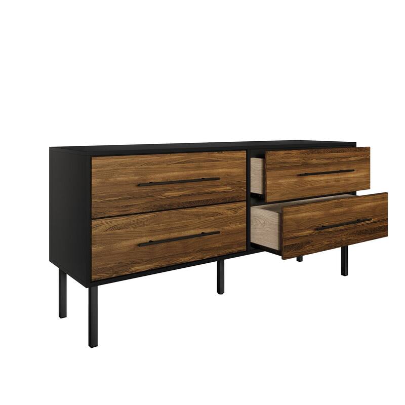 CraftPorch Mid-Century 4-pieces Wooden Bedroom Set