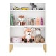 preview thumbnail 11 of 16, Danya B. Steiner White 3-Tier Kids Book or Toy Figure Display Unit Freestanding Bookshelf with Contrasting Wood-Toned Legs