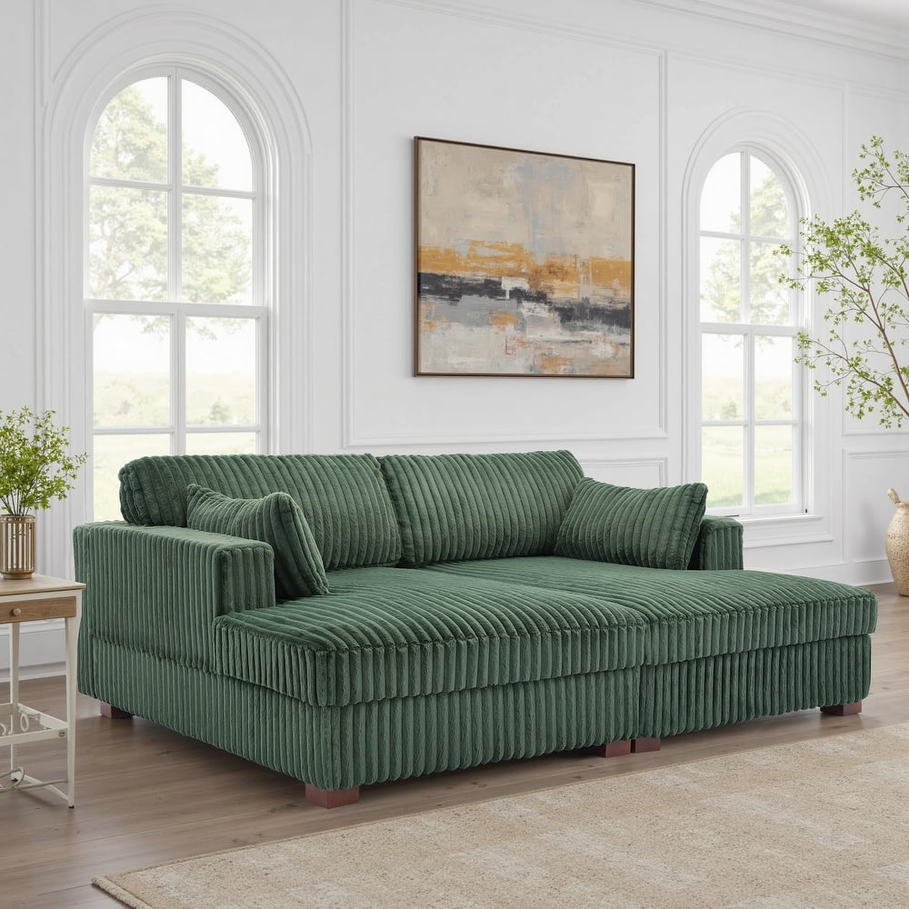 DREAMSIDEA Oversized Flannel Fabric Modular Sectional Sofa