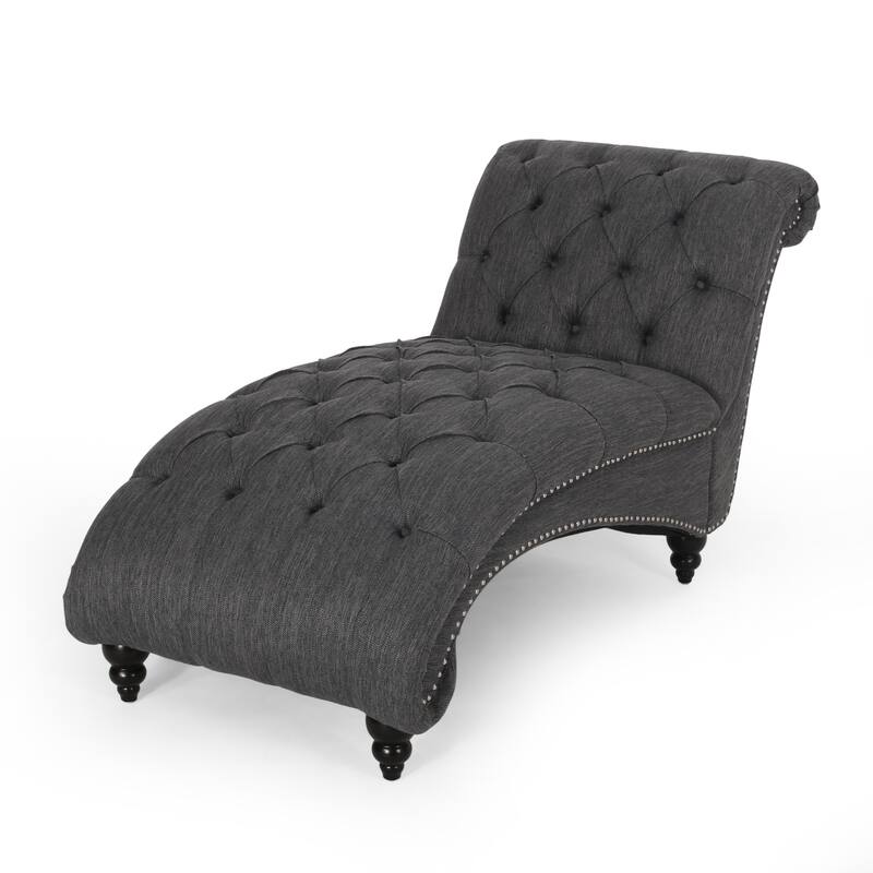 64.25" Button Tufted Chaise Lounge Chair