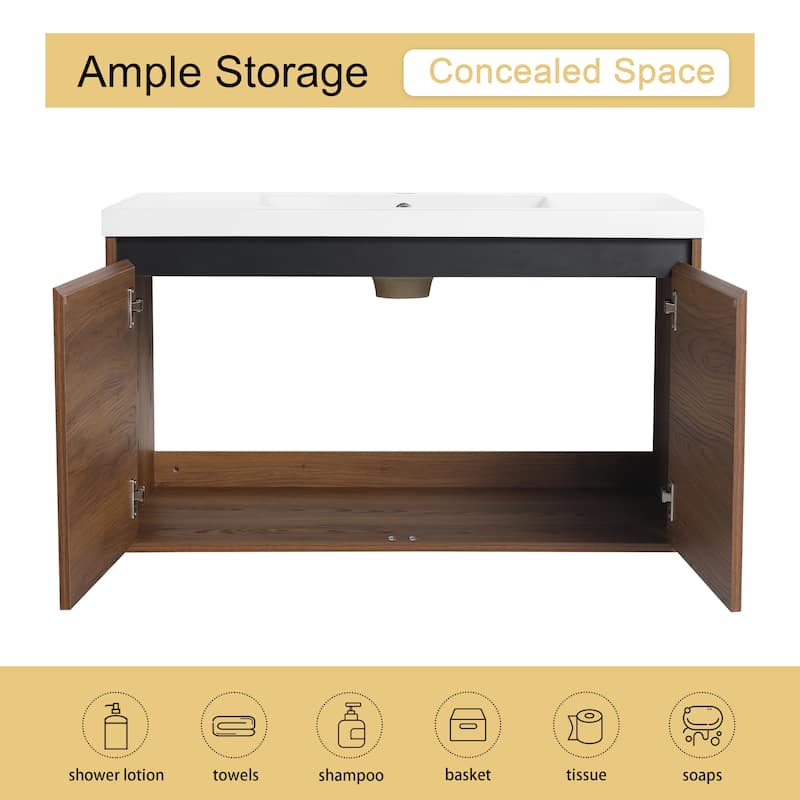 Malwee 30"/36" Floating Bathroom Vanity, Wall Mounted Bathroom Vanity with Sink and Soft Close Doors
