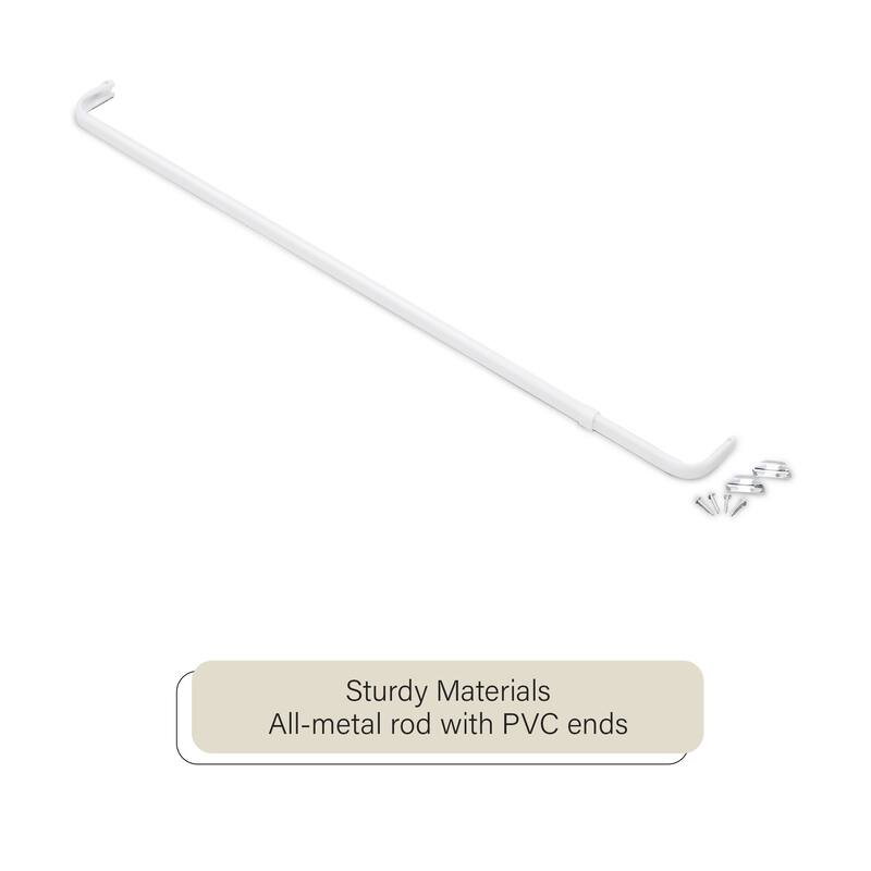 ACHIM Fantasia Single Curtain Rod 2.5" Projection - White
