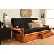 preview thumbnail 51 of 68, Copper Grove Dixie Oak Full-size 2-drawer Futon Set with Mattress Suede Black