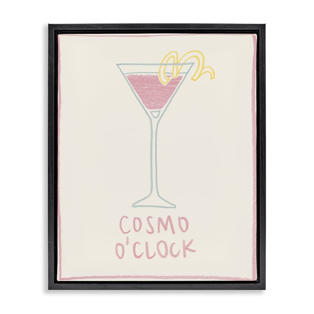 Stupell Minimal Cosmo O'Clock Framed Floater Canvas Wall Art Design By Grace Popp