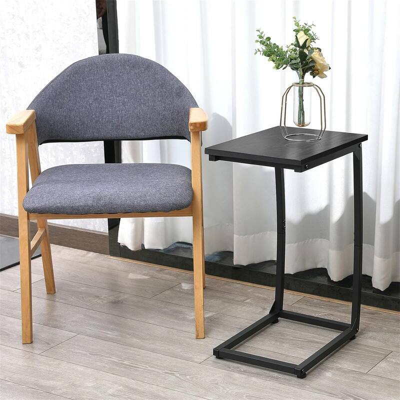 C Shaped End Table Side Table - 15.4"D x 11.4"W x 23.2"H