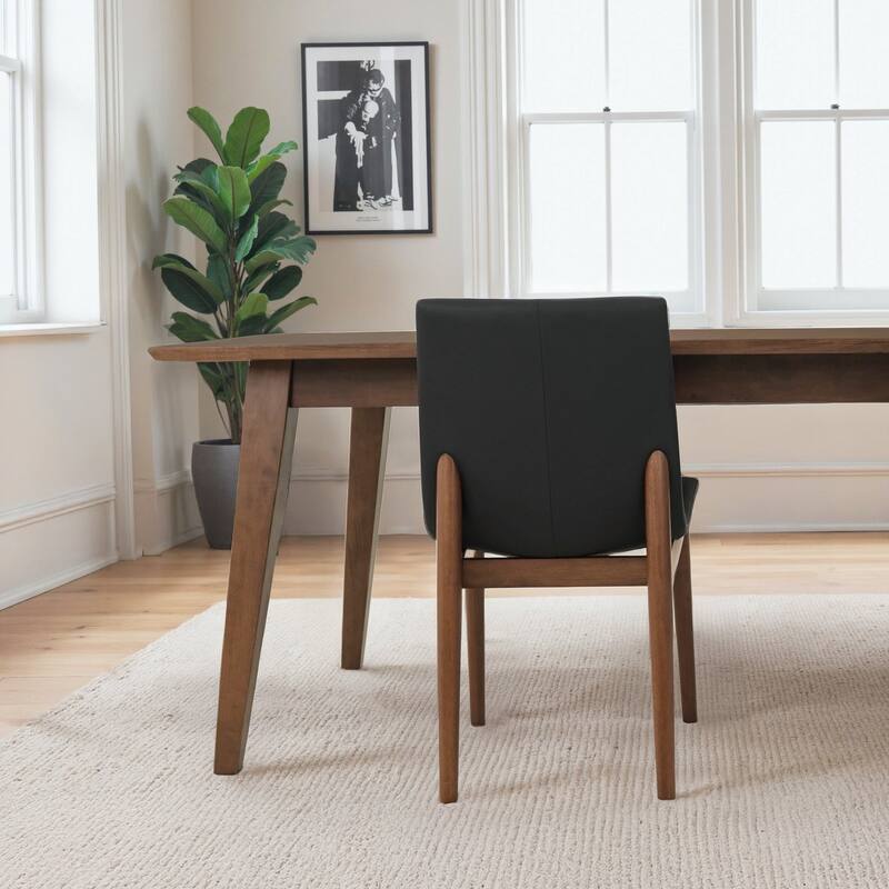 Easy-Clean Vegan Leather Mid-Century Modern Dining Chairs (Set of 2)