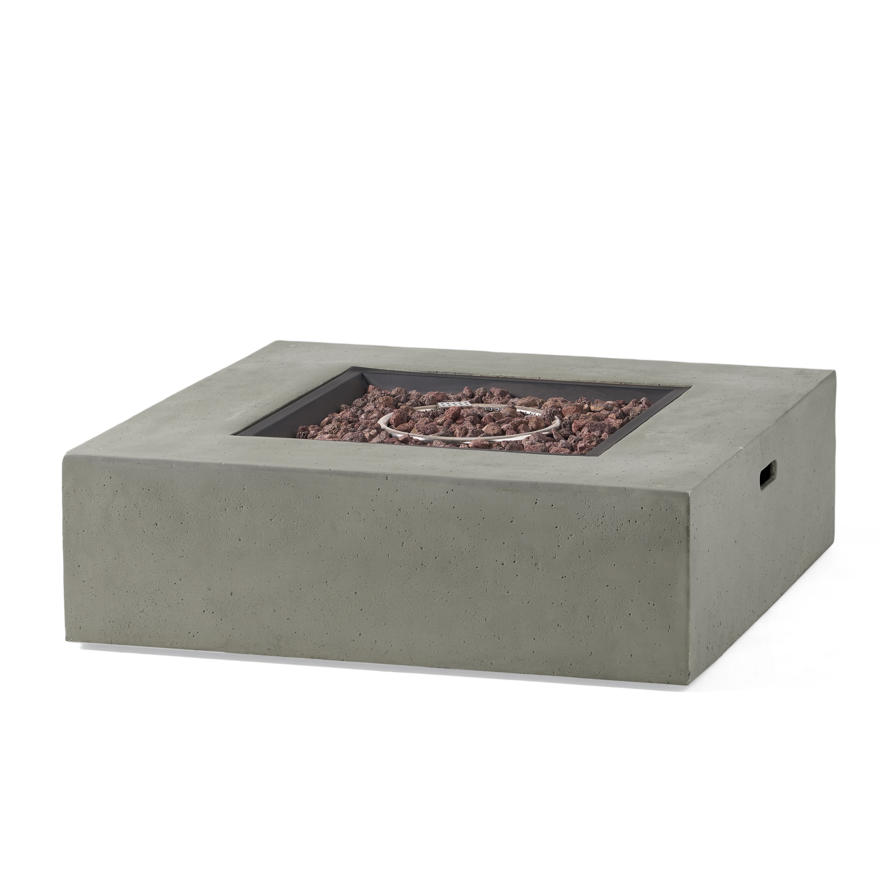 Santos 40-Inch Stone Outdoor Gas Fire Pit by Christopher Knight Home-image
