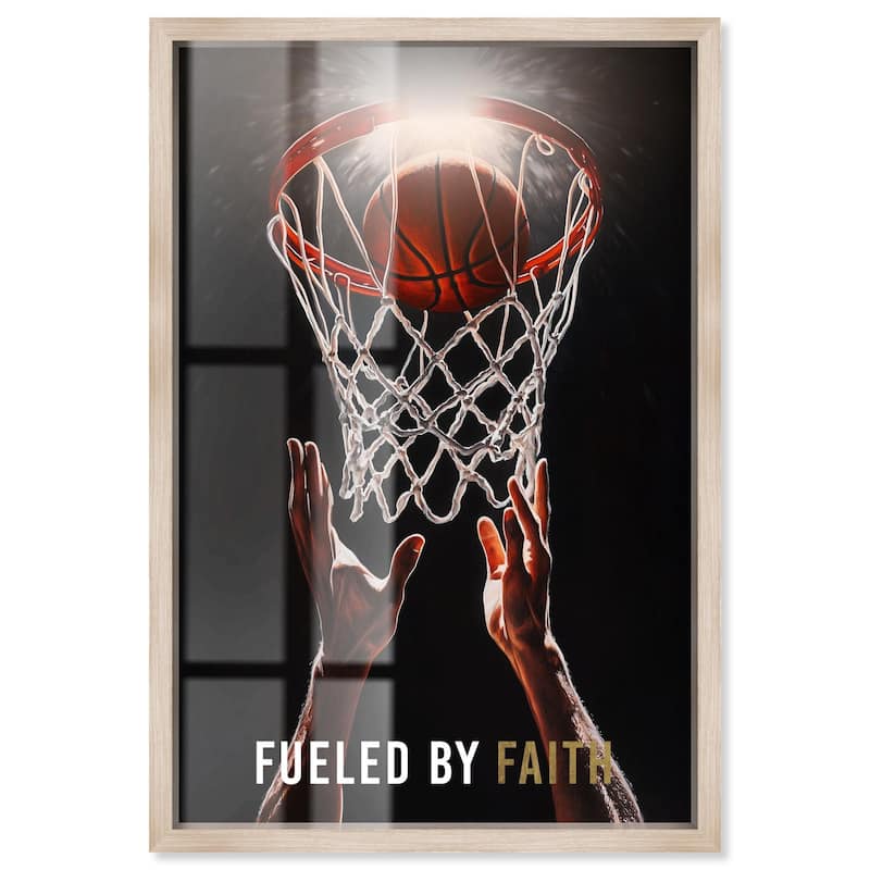 Fueled by Faith Basketball Shadowbox by Art Remedy - Natural - 36" x 54"