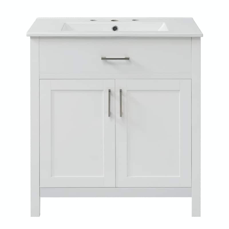 30" Bathroom Vanity with Ceramic Sink and Ample Storage