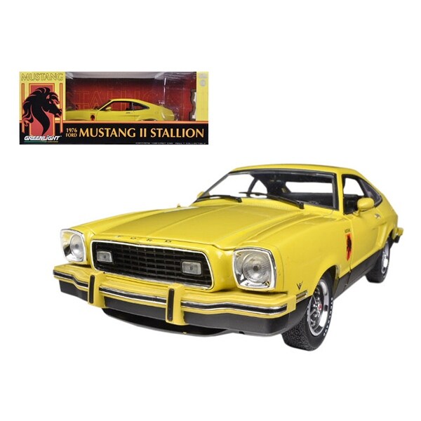 Shop 1976 Ford Mustang Ii Stallion Yellow Black 1 18 Diecast Car