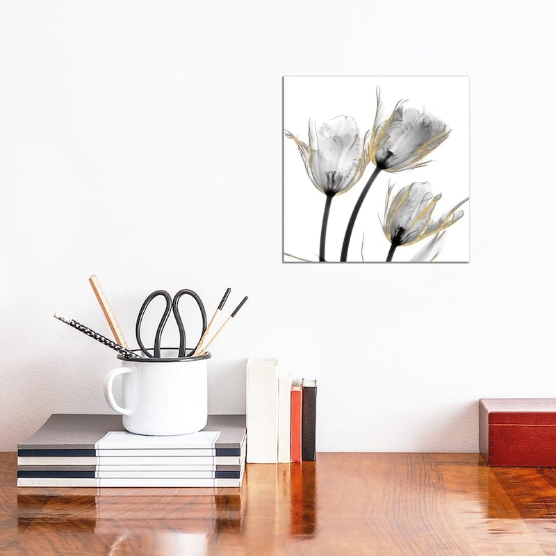 iCanvas "Gold Embellished Tulips II" by Albert Koetsier Canvas Print - 12x12x0.75
