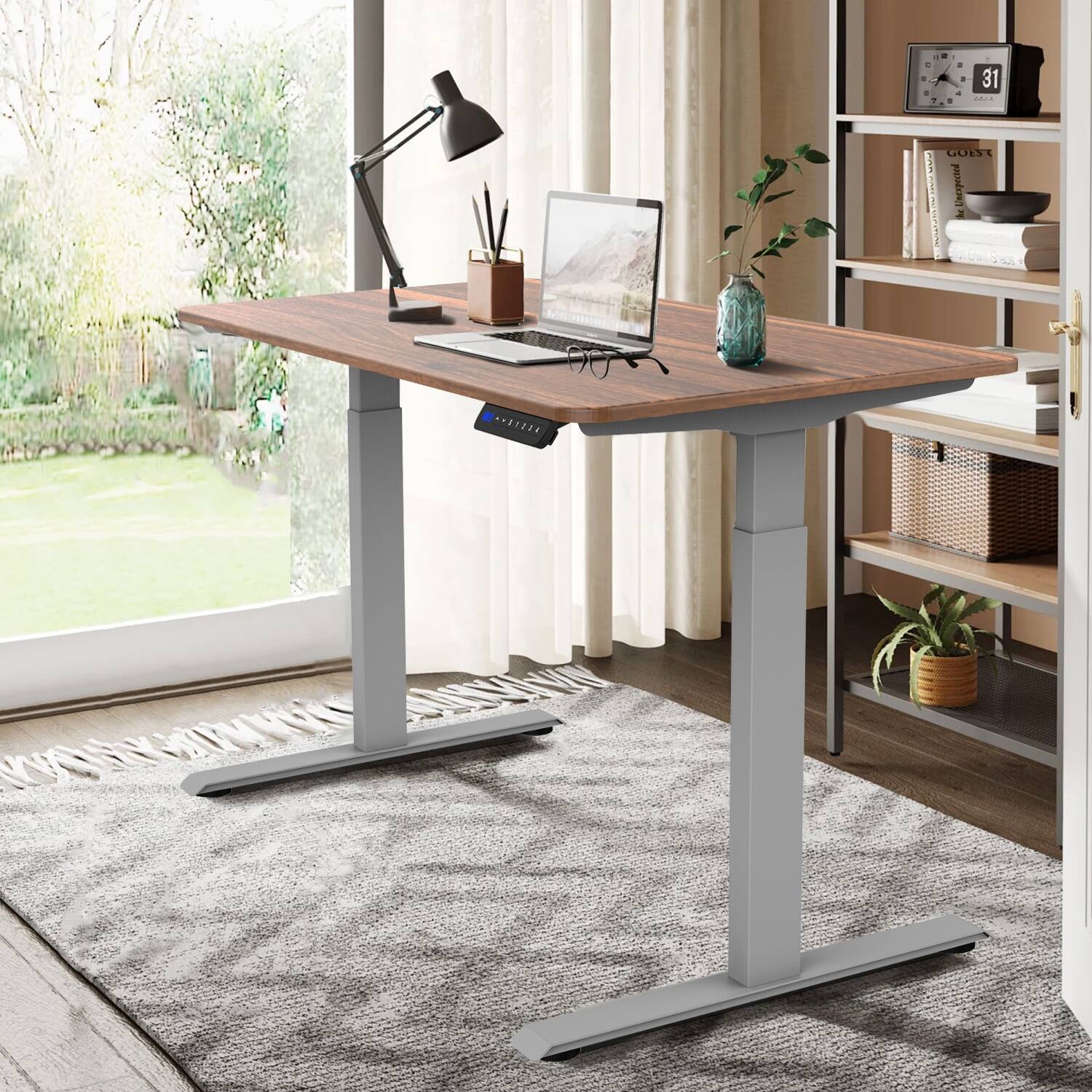 Electric Standing Desk with Dual Motors, Height Adjustable Sit Stand Desk Computer Workstation