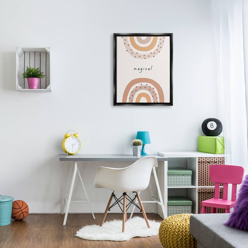 Stupell Muted Magical Rainbows Framed Floater Canvas Wall Art Design by LSR Design Studio