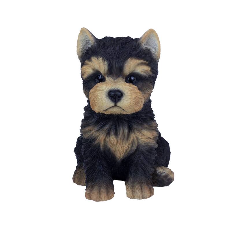 Sitting Baby YorkTerrier Outdoor Garden Statue - 10"