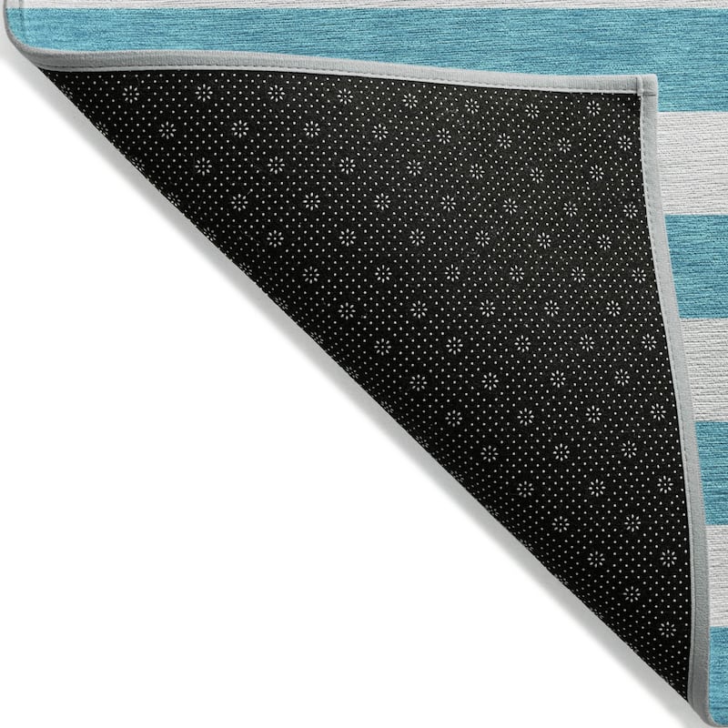 Alsiri Stripe Weather Resistant Timeless Fusion Runner Outdoor Rug - 2' X 8'