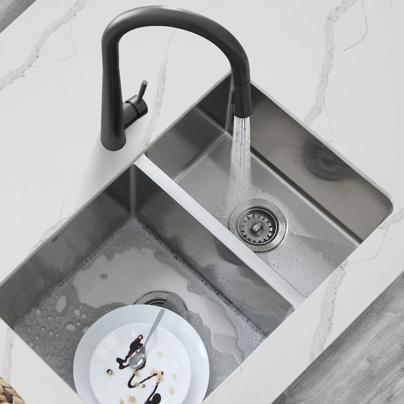 Undermount 28" Stainless Steel Double-Bowl 60/40 Kitchen Sink S-403G - 28" x 18" x 9"