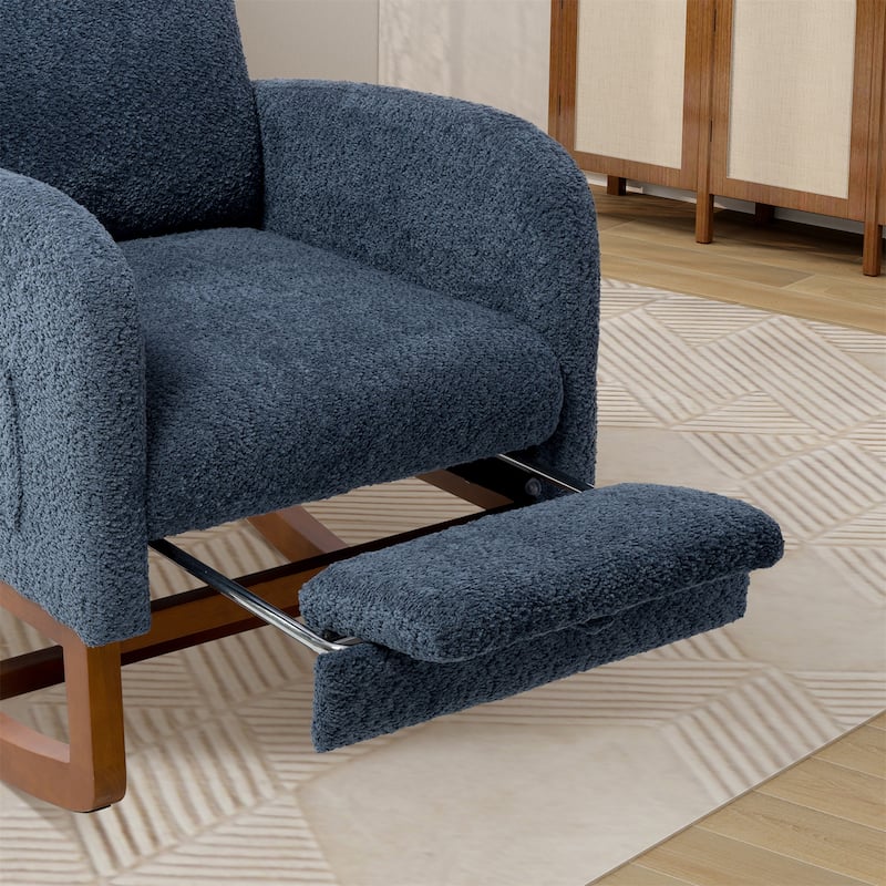 25.4"W High Back Rocking Chair for Nursery with Retractable Footrest