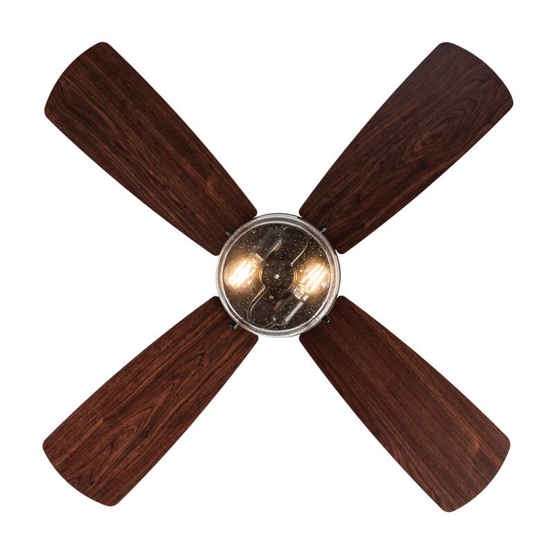 Aiden River of Goods Bronze and Mahogany Metal Remote-Controlled 42" Ceiling Fan - 42" x 42" x 11"/15.25"