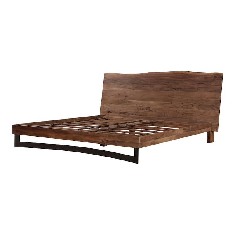 Aurelle Home Bennett Rustic Farmhouse Live Edge Platform Bed - King