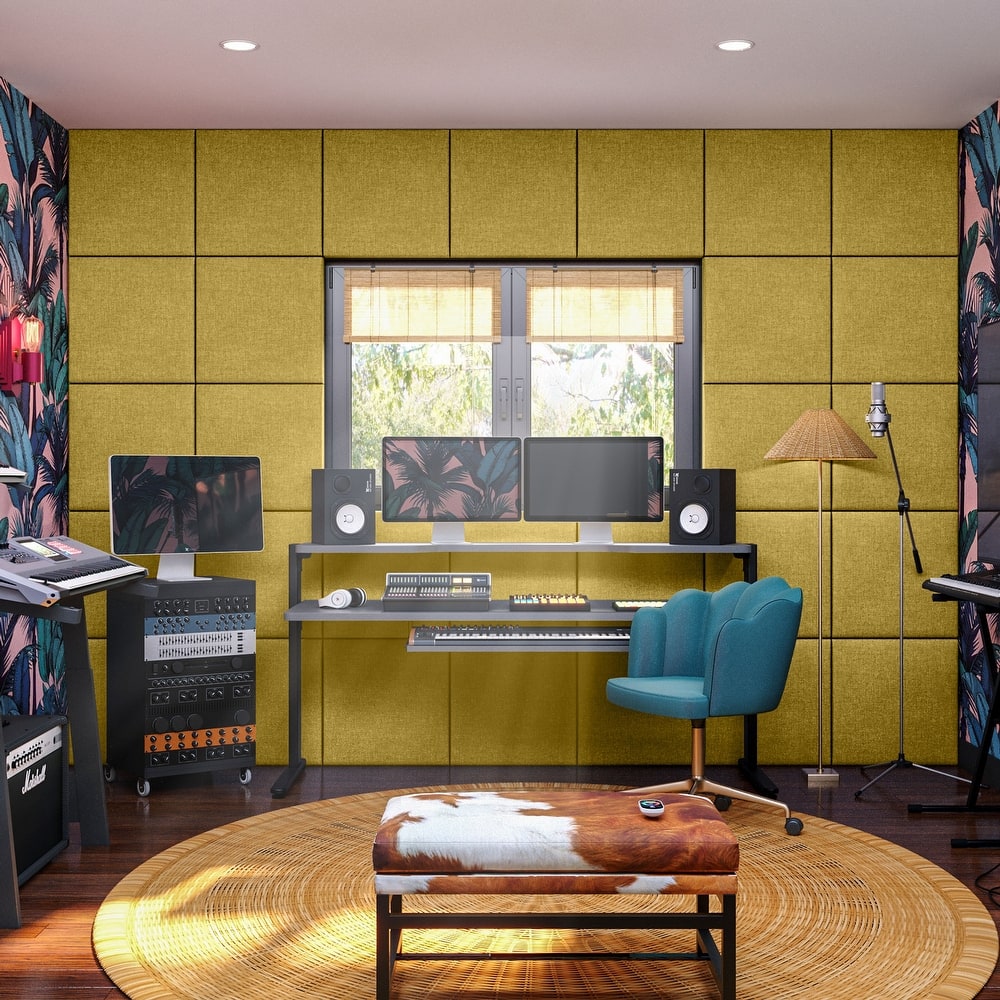 Jaxx Panelist Modern Padded Headboard- Wall Mounted Panel (22.5" x 22.5") - Microvelvet