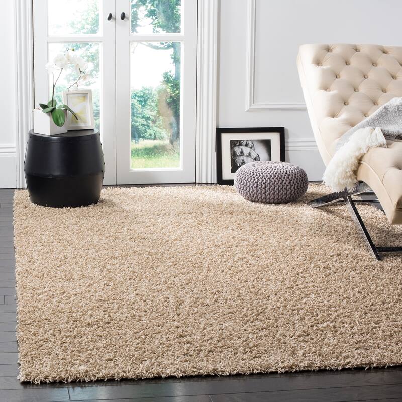 SAFAVIEH Athens Shag Ilaha 1.5-inch Thick Rug - 8' x 10' - Beige