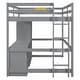 preview thumbnail 10 of 21, Twin/Full Size Loft Bed with Wardrobe, Desk and Storage Drawers