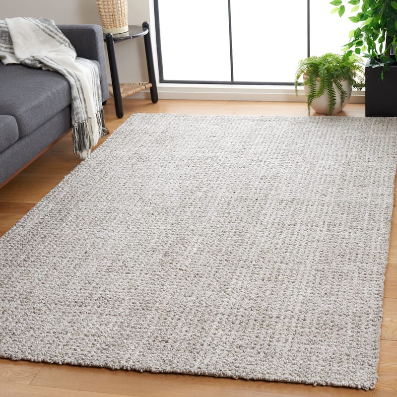 SAFAVIEH Handmade Abstract Eija Modern Wool Rug - 6' x 9' - Light Brown/Grey