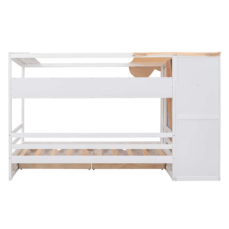Nestfair Twin size House Bed with Two Drawers and Wardrobe
