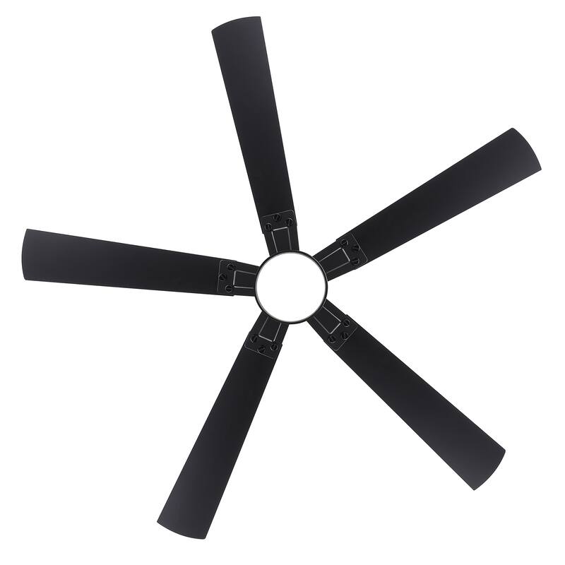 52-Inch Matte Black Ceiling Fan with RGB LED Light and Remote((5 Reversible Blades)