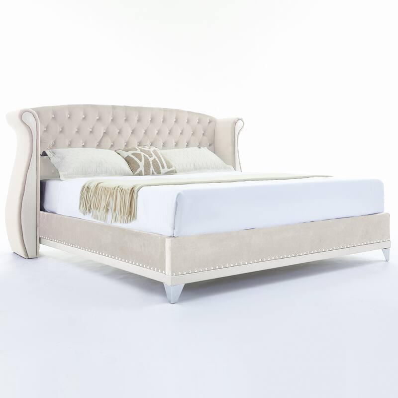Christopher Knight Home-Eldora Upholstered Bed with Wingback
