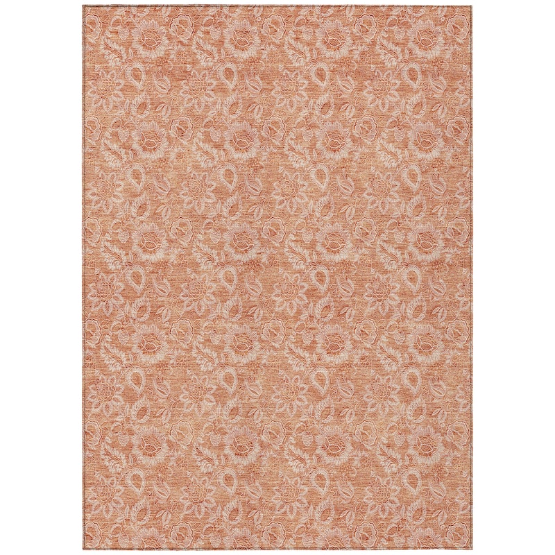 Machine Washable Indoor/ Outdoor Chantille Floral Rug