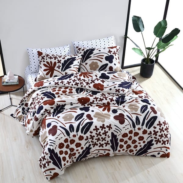 Marimekko Suvi Brown Cotton Comforter Set - Overstock - 31826309