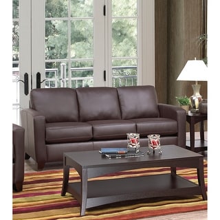 Bryce Italian Top Grain Leather Upholstered Transitional Sofa