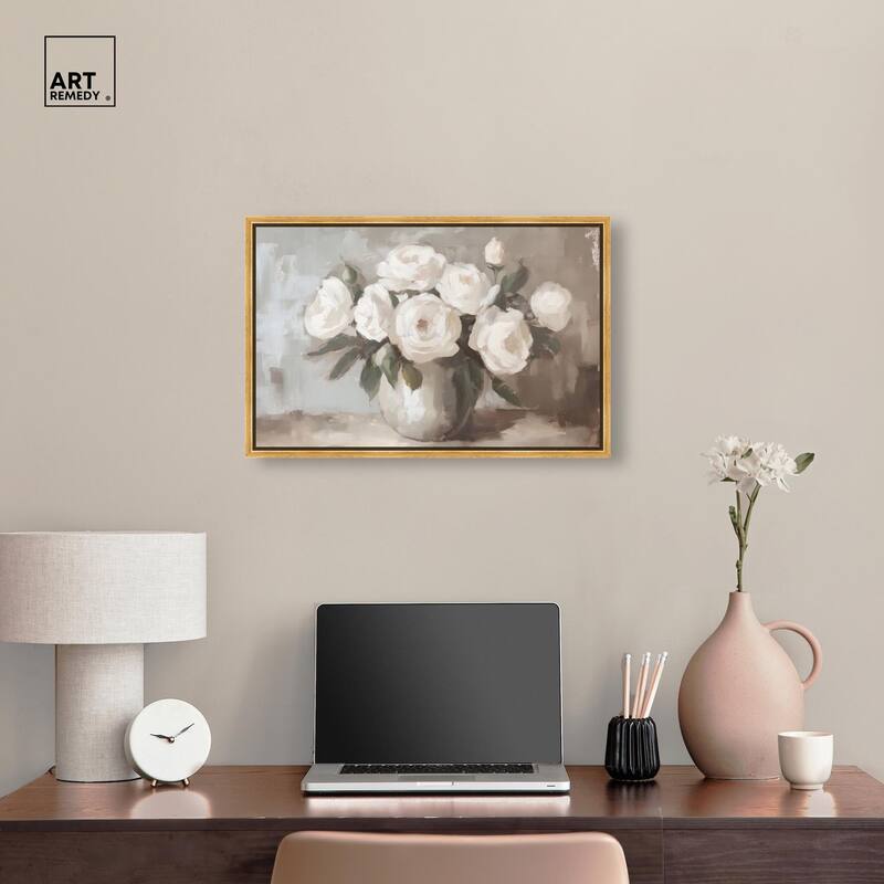 Creamy Cascade Cluster II Canvas by Art Remedy