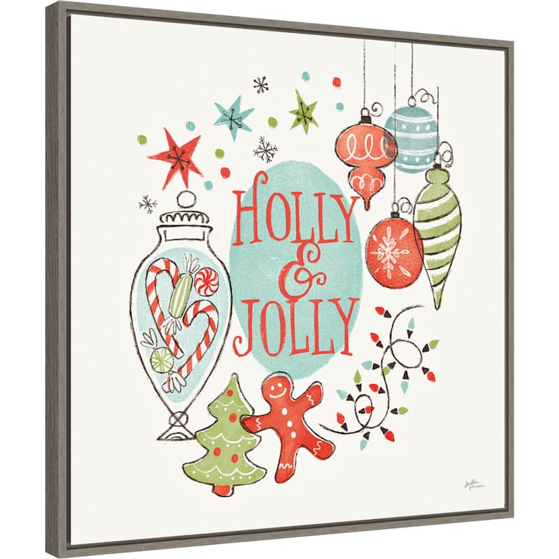 Retro Christmas IV by Janelle Penner Framed Canvas Wall Art