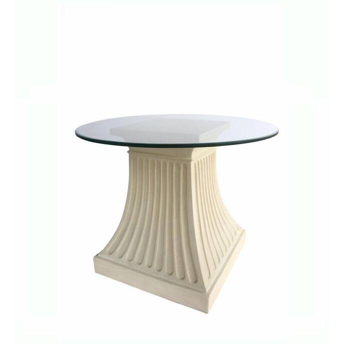 Round Dining Table with 36 Inch Top and Limestone Base - Durable Kitchen and Dining Room Table