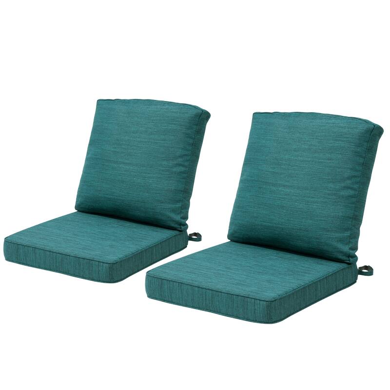 22 x 21 in Outdoor Patio Deep Seat Cushions Set Water Resistant - MALACHITE - 2PC