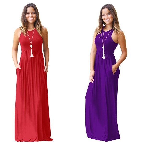 racerback maxi dress with pockets