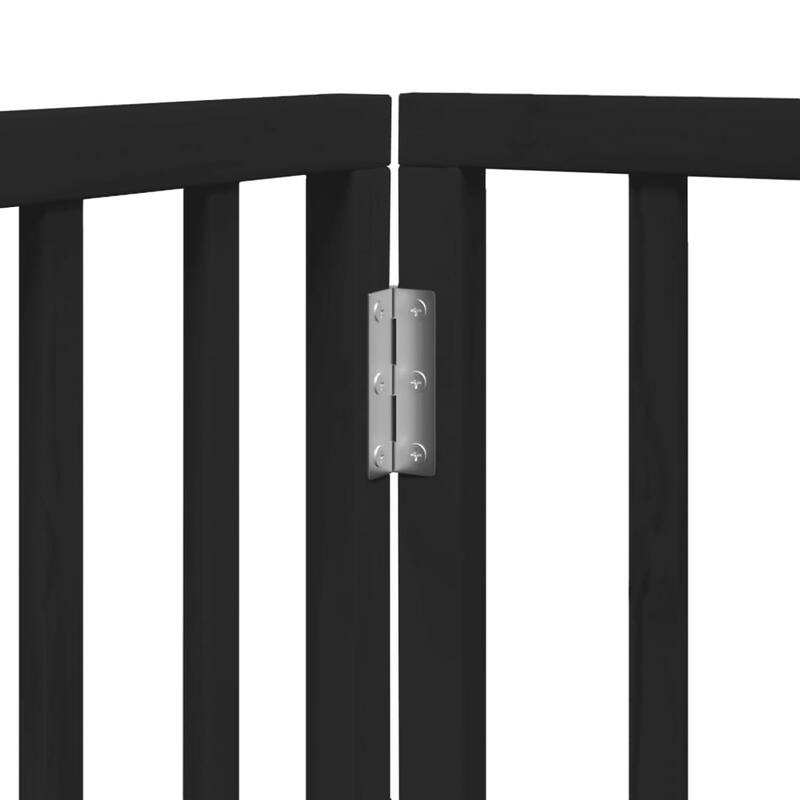 vidaXL Dog Gate Set of 2 Black Poplar wood 63 in long Foldable - 35.4 x 31.5 x 0.8