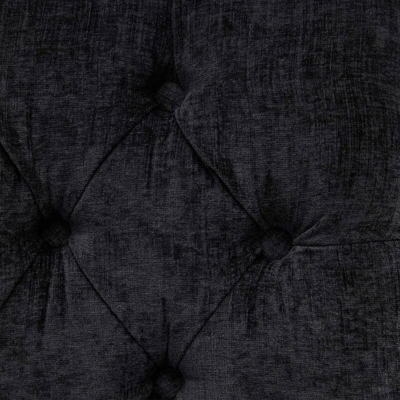 Upholstered Chenille Dining Chairs, Tufted Accent Armchairs with Curved Solid Wood Legs, Dining Room Arm Chair