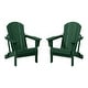 preview thumbnail 1 of 11, Laguna Weather Resistant Outdoor Patio Folding Adirondack Chairs (Set of 2) Dark Green