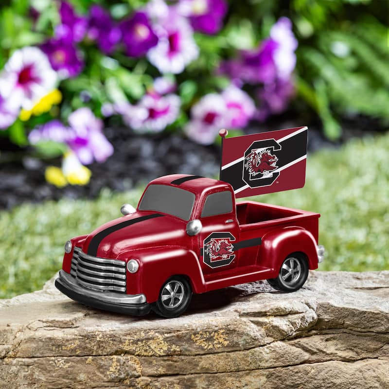 NCAA Rally Truck Garden Statue with Team Flag - University of South Carolina