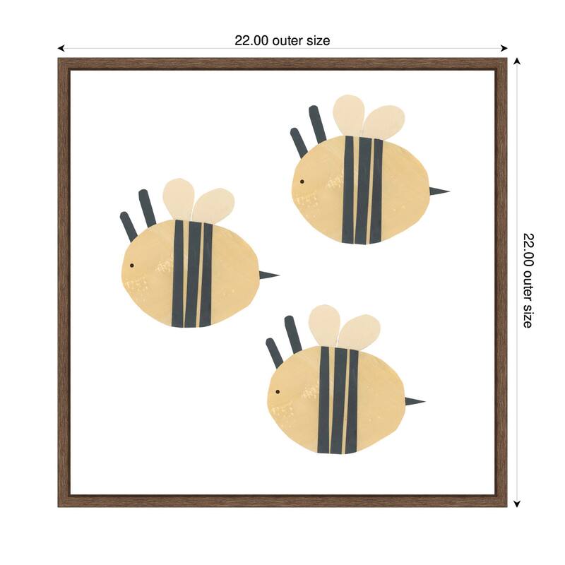 Kate and Laurel Buzzing Bees by Alicia Abla Framed Canvas Wall Art Print