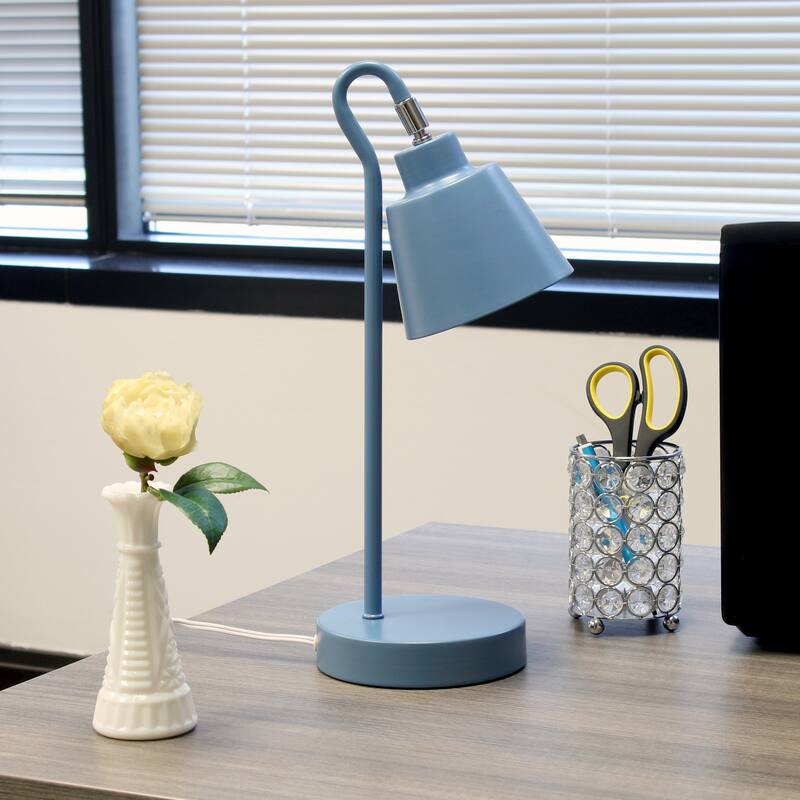 Looped Neck Desk Lamp with Adjustable Cone Shade - 16" - Blue