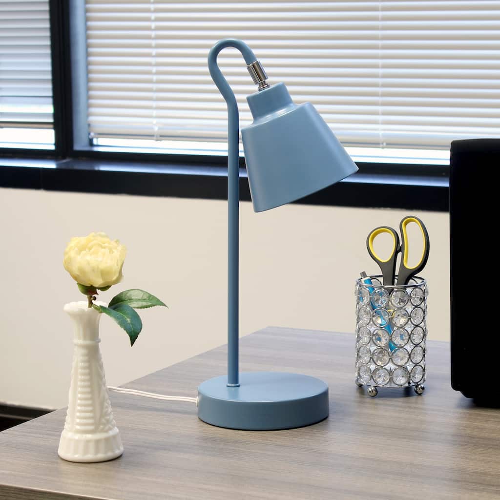 Looped Neck Desk Lamp with Adjustable Cone Shade - 16" - Blue