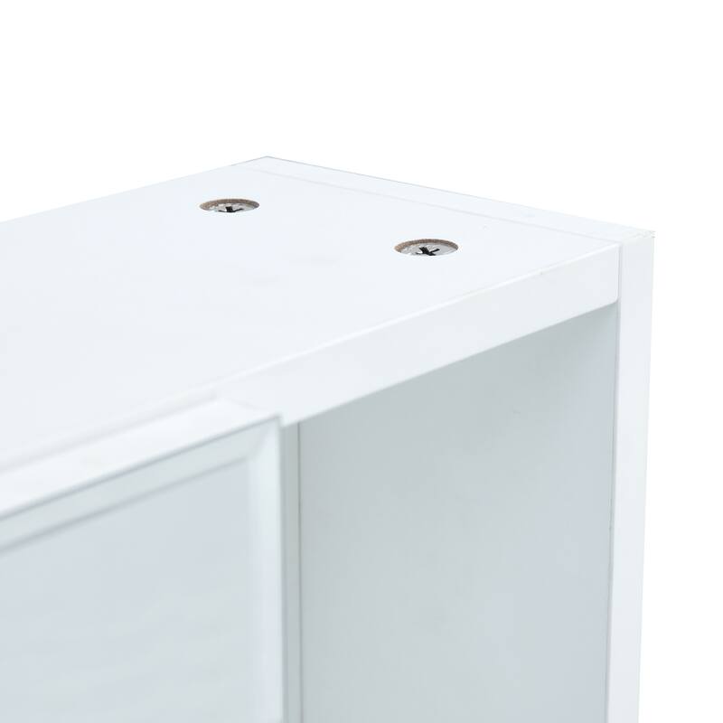 2-in-1 Mirror Cabinet Wall Medicine Cabinet Over The Toilet Storage Cabinet with High-Definition Mirror, Shelves and Towel Rack