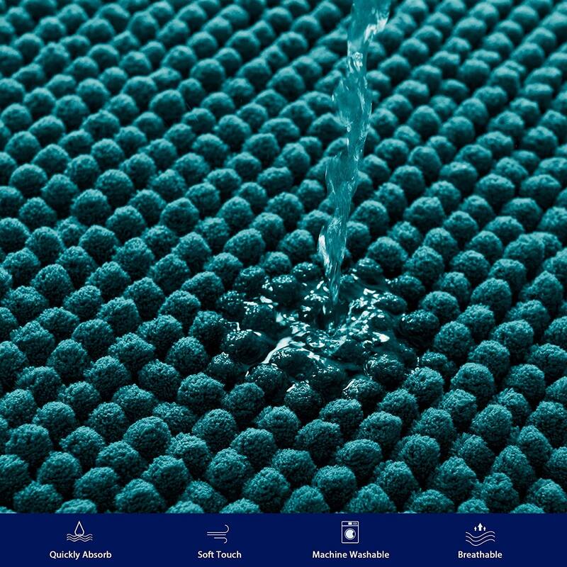 Subrtex Luxury Chenille Bath Rugs Soft Bathroom Mats